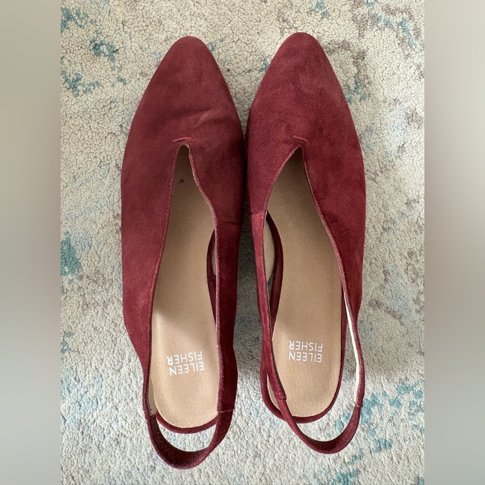 Eileen Fisher Women's Burgundy Suede Loafers